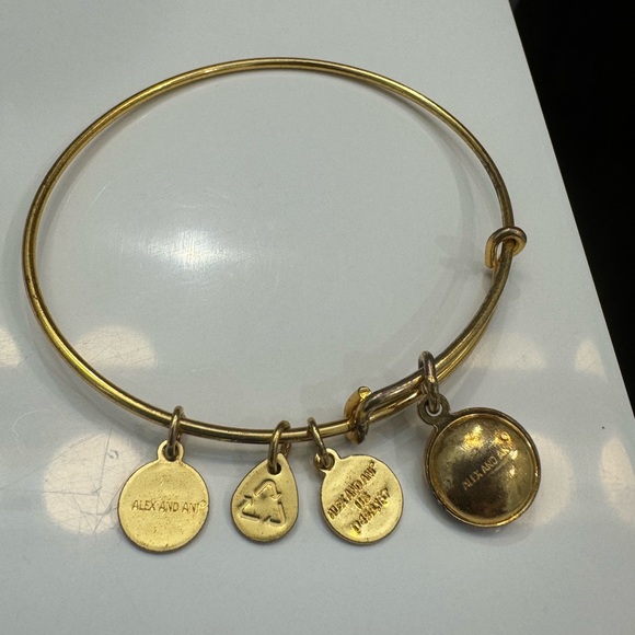 🆕 Alex and Ani June Light Amethyst Birthstone Charm Bangle Bracelet - Picture 5 of 5